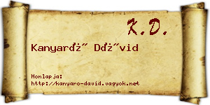Kanyaró Dávid névjegykártya